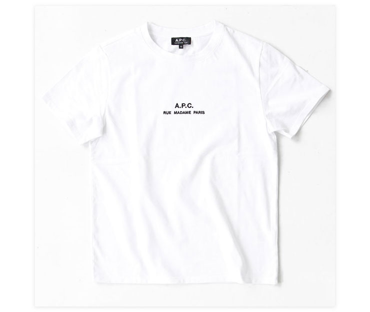 A.P.C.ロゴ Tシャツ アーペーセー 刺繍 Tシャツ apc ロゴ Tシャツ
