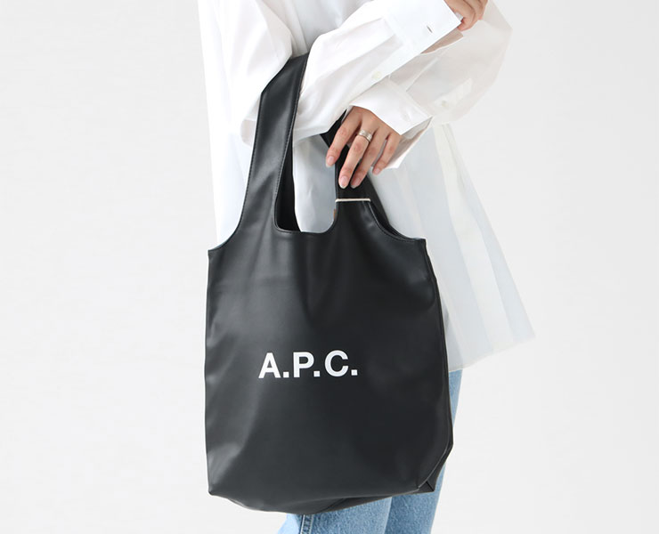 A.P.C. BLACK ニノン トートバッグ ショッピング約400g
