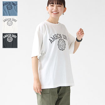 AMERICANA(アメリカーナ) カレッジプリント シームレス Tシャツ(BRF-649A-6)