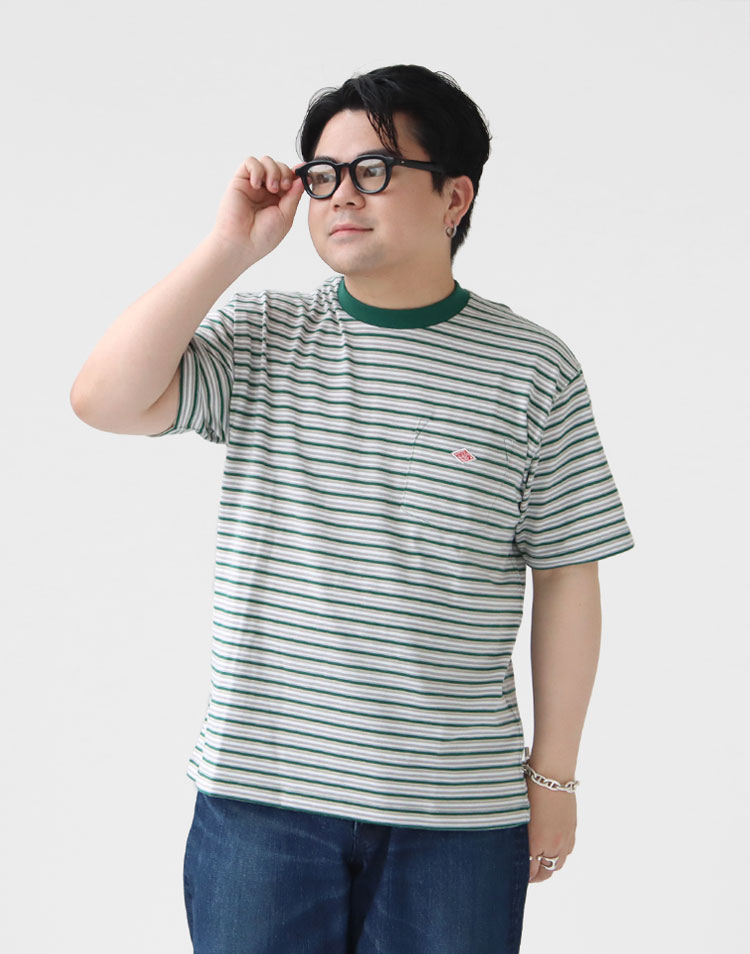 DANTON/コットンポリエステル ポケットTシャツ MEN